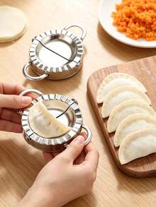 1 Set Stainless Steel Dumpling Mold, Dumpling Skin Cutter, Dumpling Maker, Dumpling Skin Mold, Dumpling Clip, Dumpling Shaper, Dumpling Skin Mold, Filling Spoon, Dumpling Making Tool Kit, Dumpling Maker - Silver - View 3