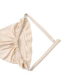 1pc Women's Fashionable Solid Color Elastic Headband Scarf, Versatile Headwrap For Daily Wear - 172 - Non-slip Beige - View 6