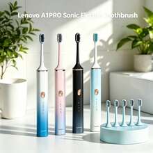 Lenovo A1PRO 聲波電動牙刷 磁浮聲波技術 多模式清潔 + 美白功能 適配學生日常口腔護理 - 彩色 - 查看 2
