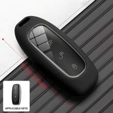 For Denza D9 N7 N8 Liquid Silicone Key Case, Night-Mode Silicone Material, Anti-Drop Anti-Scratch Key Shell, Transparent Visual Keypad For Unobstructed Signal & Sensitive Control, Durable Protective Cover With Key Ring - black - View 5