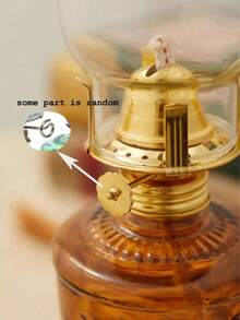 1pc Vintage Large Oil Lamp, Glass Kerosene Lamp, Antique Oil Lamp, Indoor Emergency Lighting Windproof Lamp (Liquid Not Included), Retro Home Decor Garden Decor Lamp Shade, Valentine's Day Decor, New Year Gift, Back To School Gift, Teacher's Day Gift, Home Decor, Easter Decor - Multicolor - View 12