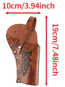1 PC Vintage Western PU Leather Waist Bag - PU Utility Holster For Cosplay, LARP, Cowboy Costume, Desert Adventure Accessory Halloween - ZSJ - View 6