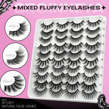 Pestañas postizas, 20 pares de pestañas postizas 3D de visón natural, estilo ojo de gato, largas y esponjosas, para crear un look denso y rizado: .com.mx: Belleza - 1 - Ver 5