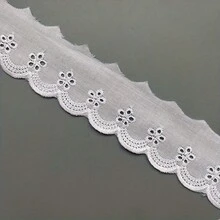 5pcs White Exquisite Hollow Pattern TC Fabric Embroidered Lace Clothing Accessories - 5 Yards - View 8