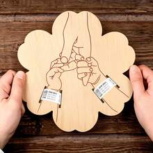 Newborn Hospital Bracelet Keepsake Box, Personalized Baby Gift, Laser Cut Wood Fiber Board, Pregnancy Commemorative Bracelet, Suitable For Mother's Day And Father's Day - Petal Style - View 6