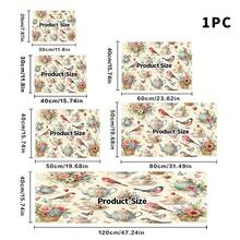 1pc Dish Drying Mat, Coffee Machine Pad, Elegant Vintage Floral & Bird Pattern, Highly Absorbent Quick Dry, Suitable For Dining Table, Cafe, Coffee Table, Kitchen Counter, Creates Cozy Atmosphere, Multi-Purpose Drainage Mat, Home Gift, Tabletop Decor - XYLSD-440 - View 5