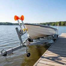 [Free Shipping] Boat Trailer Winch Stand, 2 To 3-Inch Winch Posts, Boat Trailer Winch Seat With TPU Orange Roller & U-Bolts, Suitable For Jet Ski, Sailboat, Fishing Boat, Speedboat (Galvanized), Silver-XY304510 - Multicolor - View 1