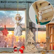Charming Angel Acrylic Pendant, 2D Flat - Versatile Decoration Suitable For Christmas Tree, Car Mirror, Backpack And Gift Box - Perfect Couple Gift - Multicolor - View 6