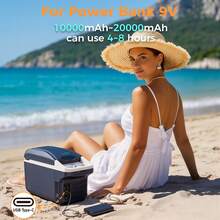 iceBlue 8L Mini Portable Car Refrigerator Dual Power Supply Type-C & Vehicle Power Cooling Box With Shoulder Strap For Outdoor Camping Travel Picnic - US A Type Plug(110-127V) - View 10