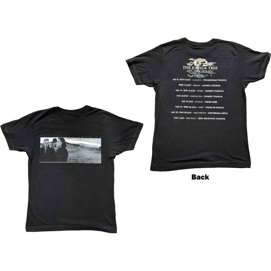 U2 Unisex T-Shirt Joshua Tree Photo - Black - View 1
