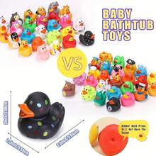 Juguetes de baño para niños Patos de goma, surtido aleatorio de patos a granel, Mini patos de goma, juguetes de baño para bebés pequeños, juguetes de piscina para niños - 5 piezas de color aleatorio - Ver 5
