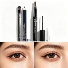 POPFEEL 40 Colors Matte & Glitter Eyeshadow Set, Includes Eyebrow Pencil, Mascara Brush, Long-Lasting Waterproof Eye Makeup, Suitable For Beginners, Holiday Gift - Green - View 7