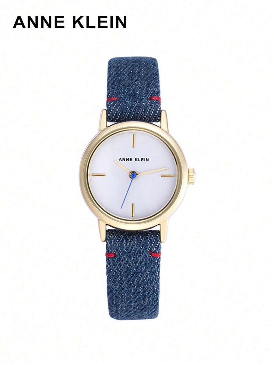 Anne Klein Đồng hồ thời trang nữ chạy bằng pin thạch anh, dây đeo denim màu xanh navy, đồng hồ đeo hàng ngày, quà tặng cho sinh viên/bạn gái/ngày Valentine. - Màu xanh hải quân - Xem 1