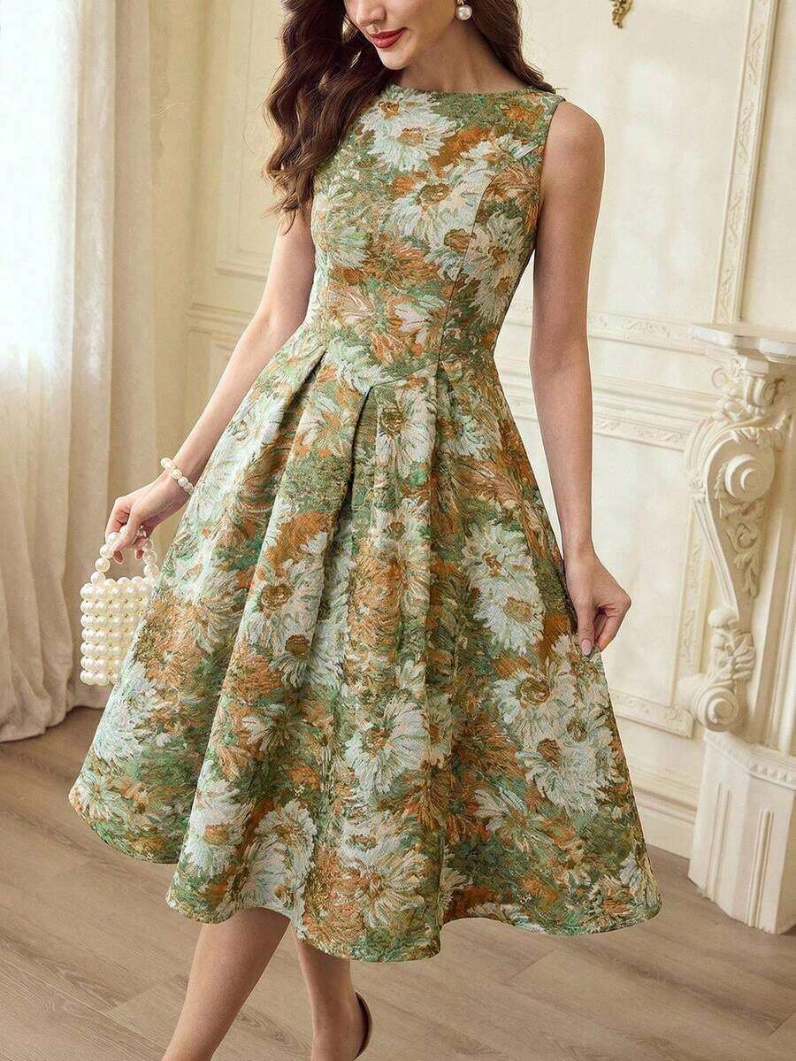Women Midi Dresses - Green 2 - View 1