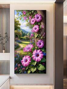 一套钻石画风景主题套装，5D钻石画套装，钻石马赛克礼品，适合成人初学者减压手工钻石画，圆形全钻钻石画套装，点钻DIY，生日礼物，是家居装饰和墙面装饰的理想之选 - 圓鑽 - 查看 3