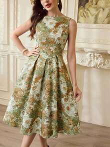 Women Midi Dresses - Green 2 - View 8