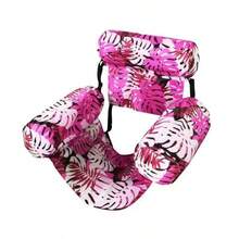 Floating Pool Lounge Chair, Adult Inflatable Pool Hammock Chair, Floating Pool Bed Chair, Floating Pool Sofa With Blue Floral Pattern, Suitable For Summer Pool Party, Inflatable Pool, Garden, Inflatable Pool Float, Travel Essential, Beach Accessory - Multicolor - View 16