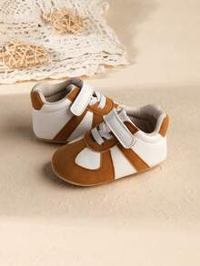 1 Pair Infant Boy Colorblock Flat Casual Versatile Anti-Kick Sports Shoes Suitable For Spring And Autumn - Brown - View 5