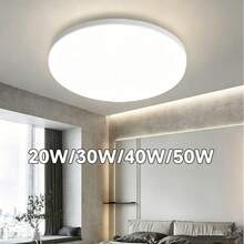 CANMEIJIA 1pc Modern LED Ceiling Light, Round/Square Ceiling Lamp, 110V/220V, 20W/30W/40W/50W, 6500K Cool White, Ultra-Thin Ceiling Light, Flicker-Free, Suitable For Bedroom, Living Room, Kitchen - Round Ceiling Light - View 1
