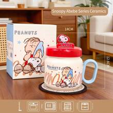 SNOOPY 450毫升史努比陶瓷马克杯，带手机支架盖，可爱花生卡通咖啡杯，2种颜色可选 - 彩色 - 查看 9
