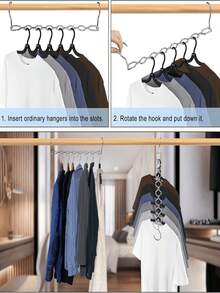 Gantungan Baju Ajaib Berlapis-lapis, Gantungan Baju Logam Hemat Ruang yang Dapat Ditumpuk, Cocok untuk Lemari Pakaian, Kamar Tidur, dan Pengorganisasian Pakaian di Kamar Asrama - MultiWarna - View 7