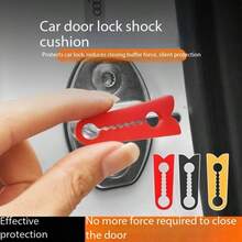 4 peças de almofadas de silicone para amortecimento de porta, capas protetoras para fechadura de porta, proteção de parede espessa, almofadas de amortecimento para redução de ruído, amortecedores universais para carro, redução de ruído, amortecimento e proteção da fechadura da porta - Amortecedor de choque com absorção de tempo - Ver 2
