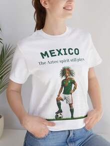 Camiseta de Fútbol de la Copa Mundial de México 2026, Camiseta de Fútbol de Inspiración Azteca, Camiseta para Fanáticos de México - Negro - Ver 1