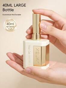 2瓶 40ml 玻璃瓶長效透明橡膠密封劑，LED UV 強力美甲，高光澤亮面凝膠指甲油 - 2pcs - 查看 7