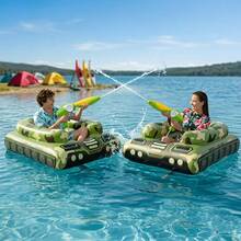 Summer Party Props: Inflatable Tank Water Floats For Backyard Pool & Lake Parties - Green - View 1