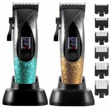 Hatteker 1pc Charging Base Hair Clipper, Home Electric Hair Trimmer With Adjustable Speed, LCD Display Electric Shaver - View 2