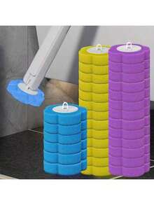 3-Pack Toilet Brush Replacement Heads, Efficient Cleaning, Easy Replacement, Available In 3 Color Combinations - Disposable Toilet Brush Heads In 3 Colors (yellow, Blue, Purple) - View 4
