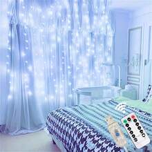 300pcs LED Remote Control Curtain Lights, USB Plug 8 Modes Outdoor String Lights, Bedroom Background Wall Wedding Party Christmas Indoor Decoration Window Wall Hanging Curtain String Lights - USB Curtain Light Strings - View 7