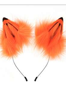 Multicolor Patchwork Fox Costume Set, Cute Animal Cosplay Props Include Cat Ear Headband, Fox Tail Halloween - Multicolor - View 16
