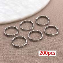 200pcs Stainless Steel Split Rings Double Loop Jump Rings Small Key Rings Round Key Chain Connectors For DIY Jewelry Bracelet Making Car Keys Ornament - Silver - View 13