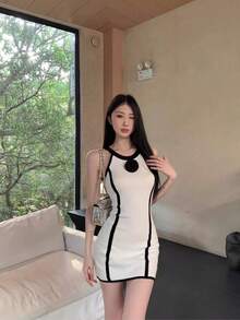 Women Midi Dresses - Black - View 9