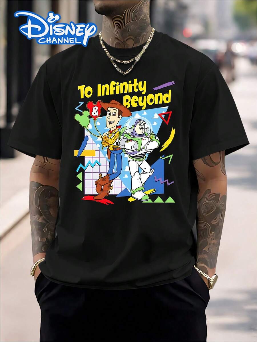 Disney Toy Story Buzz Lightyear And Woody Collaboration Men's T-Shirt,Men's T-Shirts, Fourth Of July,Disney Collaboration - 黑色 - 查看 1