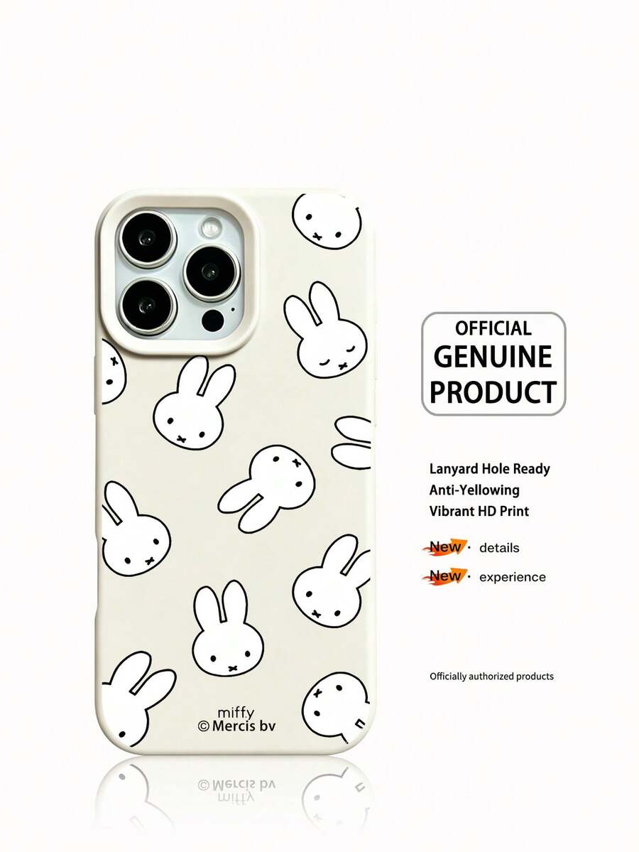 Miniso Miffy 兔子卡通動漫手機殼,新款象牙白柔軟矽膠手機殼,夏季手機殼,節日禮物,防滑、防摔、防指紋手機殼,適用於 iPhone 17、17 Air、17 Pro、17 Pro Max、11、12、13、14、15、16 Pro、16 Pro Max、14 Plus、15 Plus、16 Plus、16 Pro、16 Pro Max、XR - 白色 - 查看 1