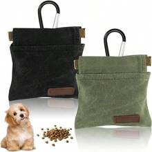 1 peça Bolsa para petiscos de cão, bolsa de treino para animais de estimação de tamanho de bolso, material de lona, bolsa para passear com cão sem mãos com mosquetão, recompensa de comida para animais de estimação com fecho automático, adequada para viagens com cachorros ou uso ao ar livre - Multicolorido - Ver 10