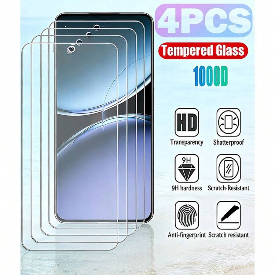 4-Piece Shockproof Android Phone Screen Protector, High-Definition Tempered Glass Screen Protector, Compatible With Samsung A22 4G/A31/A32 4G/A51 4G/A51 5G/A52 4G/A52 5G/A52S 5G/A53 5G/S20 FE/S22+5G/S22 Plus 5G/M31S, Easy To Install, Scratch Resistant, [International Version Non Local Version], High-Definition Transparent