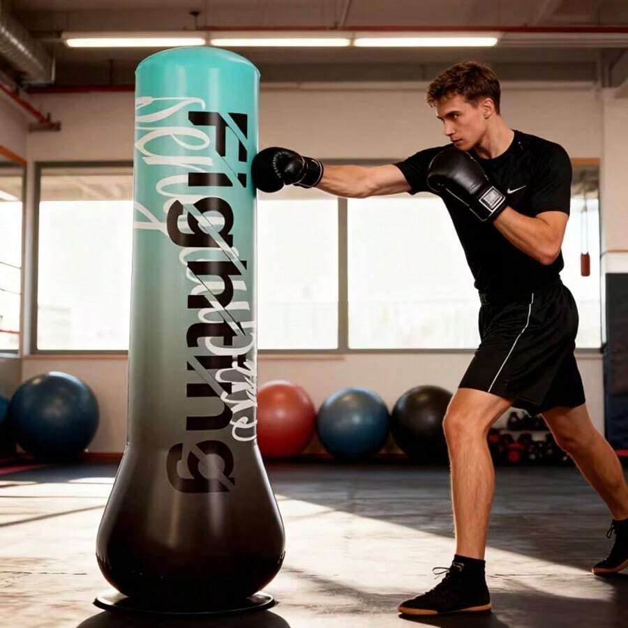 1.5m Inflatable Punching Bag PVC Boxing Training Sandbag Adjustable Weight Freestanding Punch Bag For Practicing Karate - Multicolor - View 1
