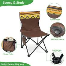 Crystals 5Pc Foldable Camping Table & Chair Set - Brown - View 4