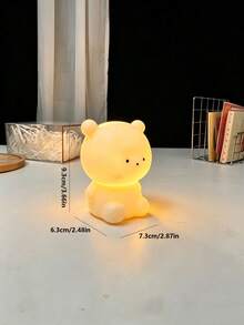 1pc Cute Bear Night Light, Battery Powered Table Lamp Bedside Light, Suitable For Bedroom, Living Room, Exquisite Desktop Decor, Thoughtful Surprise Gift For Girlfriend, Family, Classmates And Friends, Mother's Day Gift, Birthday Gift - Cute Little Bear - View 11