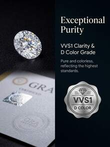 This Lab-Grown Synthetic Moissanite, With D Color And VS-VVS Clarity, Is Available As A Single 1-Carat Round-Cut Gemstone. It Is Ideal For Creating Jewelry Such As Earrings, Rings, And Necklaces. - Premium - View 6