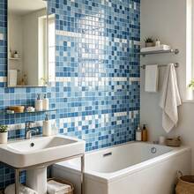 10in X 10in Waterproof Textured Vinyl DIY Wallpaper, Self-Adhesive Splash-Proof Tile, Small Square Wall Tile, Suitable For Home Decor Wallpaper Wall Sticker, Wall Decoration, Room Decor, Bedroom Decor, Kitchen Decor - Multicolor - View 3