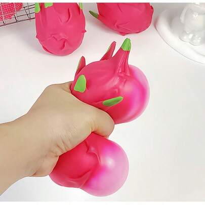 1pc,2026 New Realistic Dragon Fruit Squeeze Toy, Simulated Vegetable Squeezy Stress Relief Ball, Perfect Gift For Birthday, Holiday, Halloween, Christmas