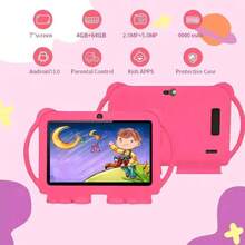 yesido 4GB RAM + 64GB ROM / 7 吋平板電腦 / 四核 1.3GHz / Android 13 MTK8321 / 1280x800 HD IPS 螢幕 / 2MP+5MP 鏡頭 / 4000mAh 電池 / WiFi、家長控制、教育、遊戲 / ABS 塑料 + 矽膠，教育平板 - 粉色 - 查看 3