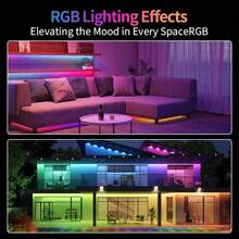 شريط إضاءة LED مع جهاز تحكم عن بعد ب- 24 مفتاح، شريط إضاءة LED متغير الألوان RGB، إضاءة خلفية للتلفزيون تعمل بالطاقة USB، إضاءة الخزانة والسطح والمكتب، إضاءة الغرفة والنوم والحفلات والإضاءة المحيطة الداخلية - متعدد الألوان - مشاهدة 6