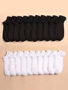 1/3/6/9/15 pares de calcetines de corte bajo cómodos y ligeros de unicolor neutro unisex - Multicolor - Ver 5