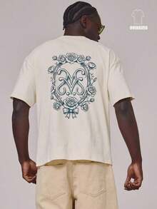 Women's Casual Printed T-Shirt, Short Sleeve And Round Neck, Local Urban Fashion Spring/Summer. Women's Blouses, Women's T-Shirts. 180g (S-XXXL) - 杏色 7 - 查看 2