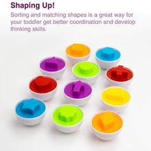 Matching Eggs Toddler Montessori Toy, 12 Pcs Shape & Color Recognition Puzzle Egg Set, Fine Motor Skill Learning Gift With Egg Carton Storage Box - Multicolor - View 5